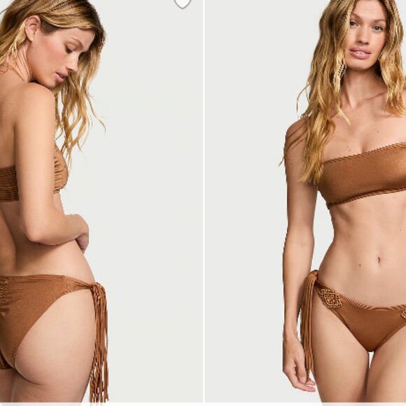 Victoria's Secret Archives Swim Macrame Fringe Cheeky Bikini Bottom Size Large - Picture 2 of 2